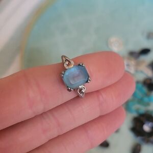 Elegant Vintage Silver and Blue Gemstone Ring